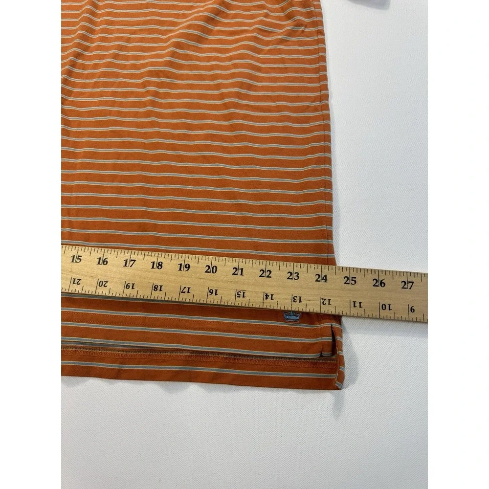 Peter Millar Mountainside Collection Polo Mens XL Orange Blue Ledge Rock Striped